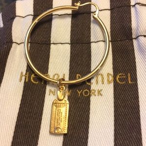 Henri Bendel NWOT gold 1.5” hoops w/ luggage charm